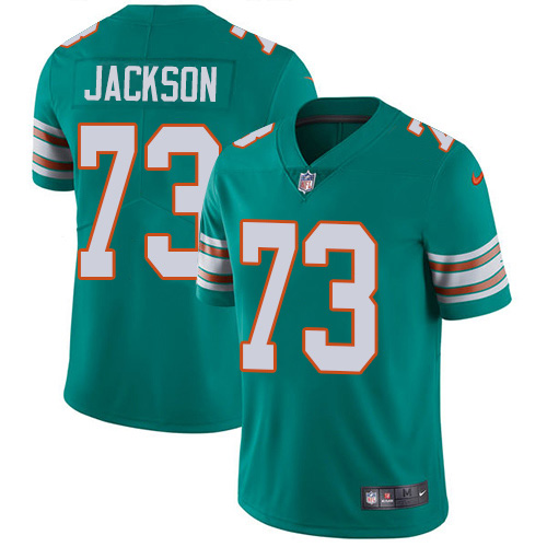 Miami Dolphins #73 Austin Jackson Aqua Green Alternate Men Stitched NFL Vapor Untouchable Limited Jersey